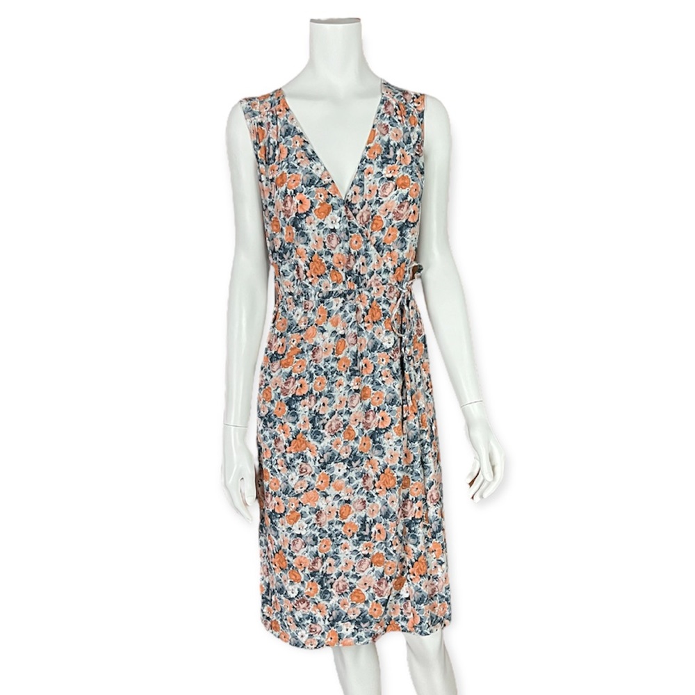 Current/Elliott The Sleeveless Floral-Print Wrap Dress